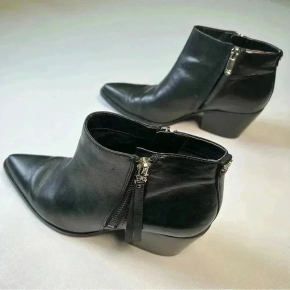Sam Edelman Women's Leather Pointed Block Heel Ankle Booties Black Sz 6.5 Lk new - Picture 9 of 12